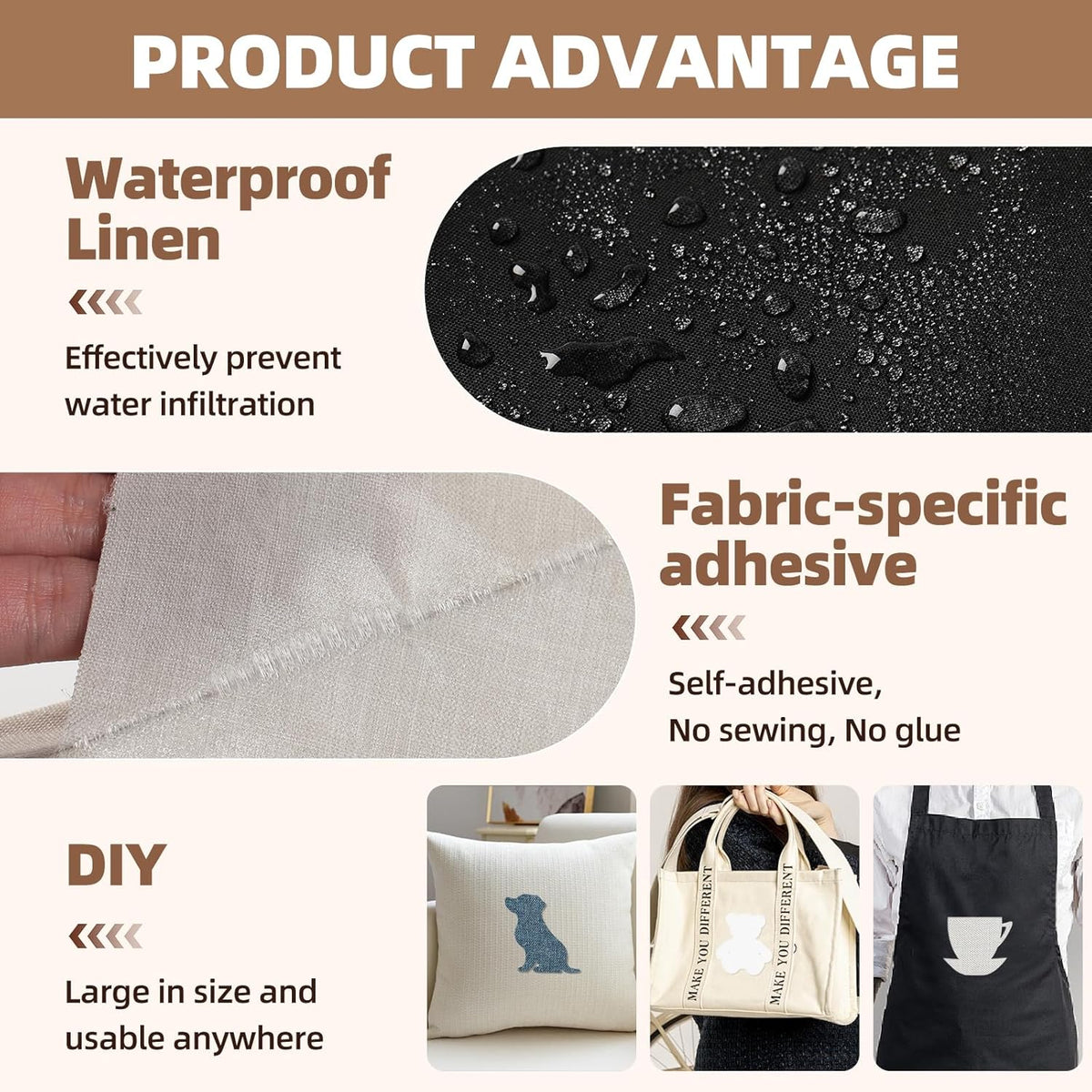 Fabric Repair Patch, 17X158 Inch Fabric Large Repair Tape, Self-Adhesive Patches for Furniture