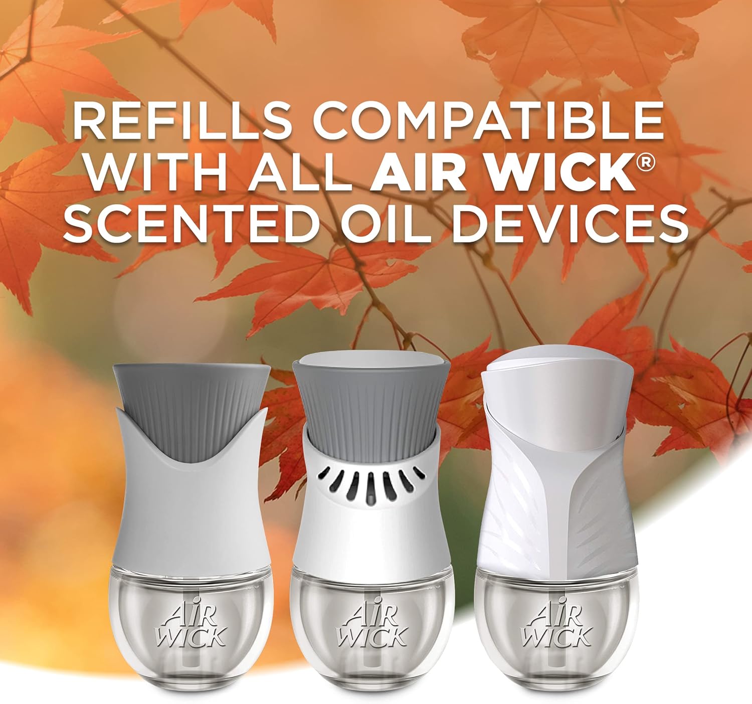 Air Wick Plug in Scented Oil Refill, 5ct, Bonfire and Crisp Fall Air, Essential Oils, Air Freshener