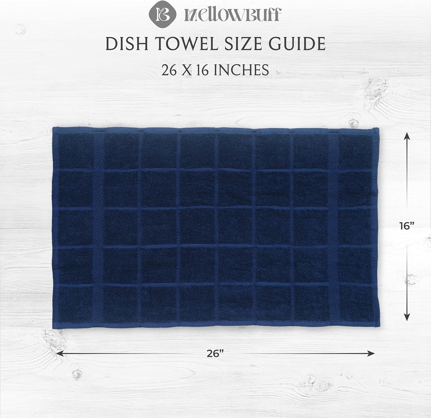 100% Cotton Terry Dish Cloth & Dish Towel, 6 Pack, Super Soft and Absorbent Kitchen Towels, Perfect