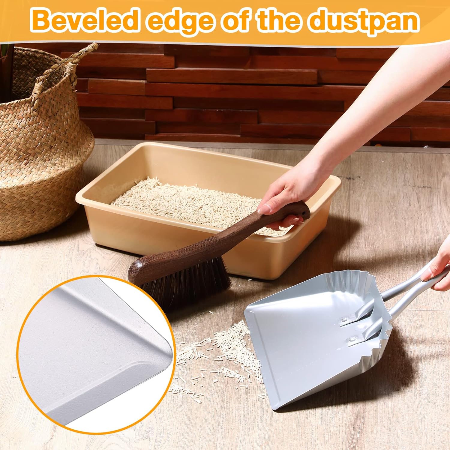 Mumufy 4 Pack 12 inch Heavy Duty Metal Dustpan Large Wide Dust Pans for Household Handheld Wide