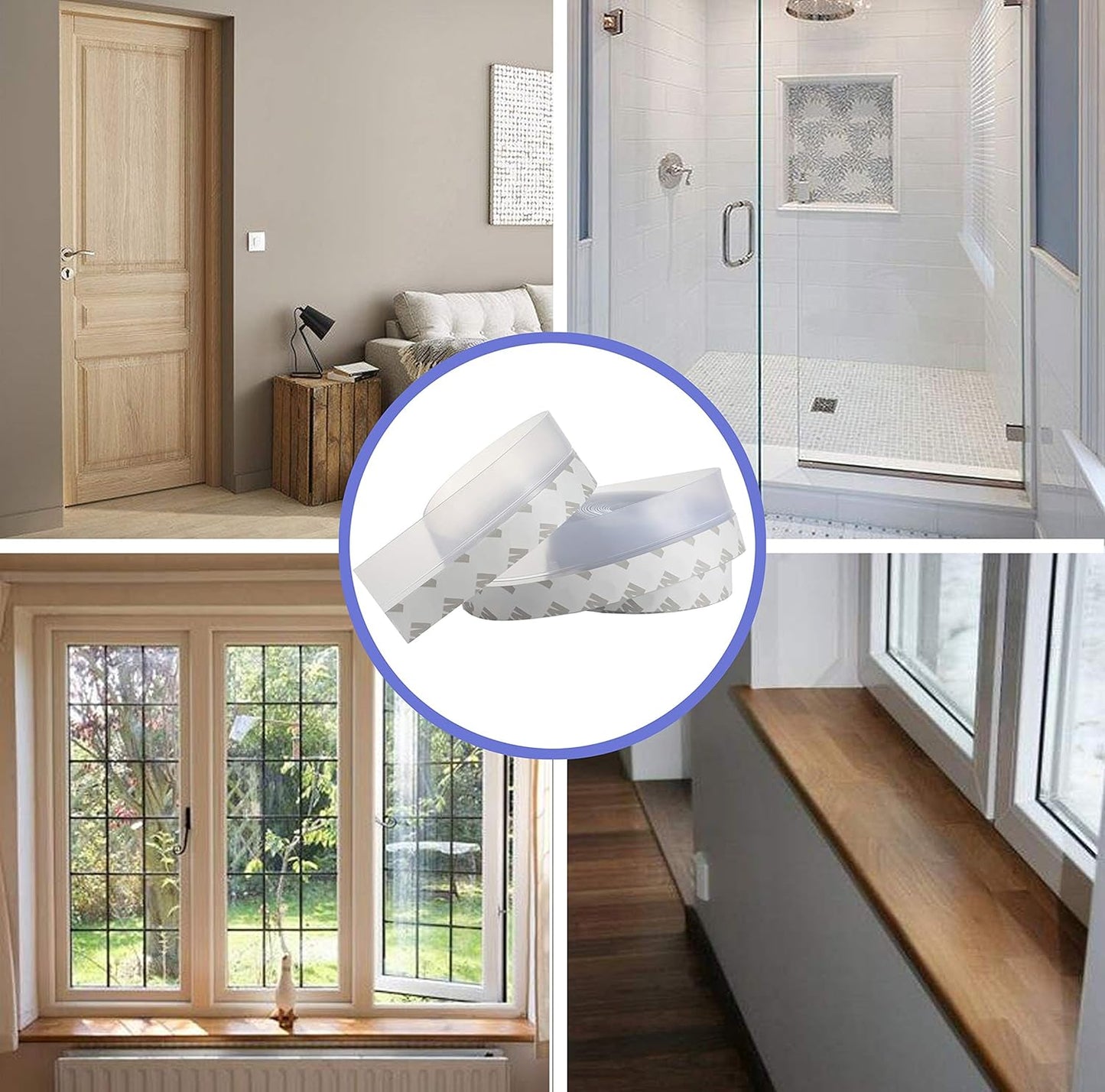 Weather Stripping Door Seal Strip,Door Strip Bottom for Doors Silicone Sealing Sticker Adhesive for