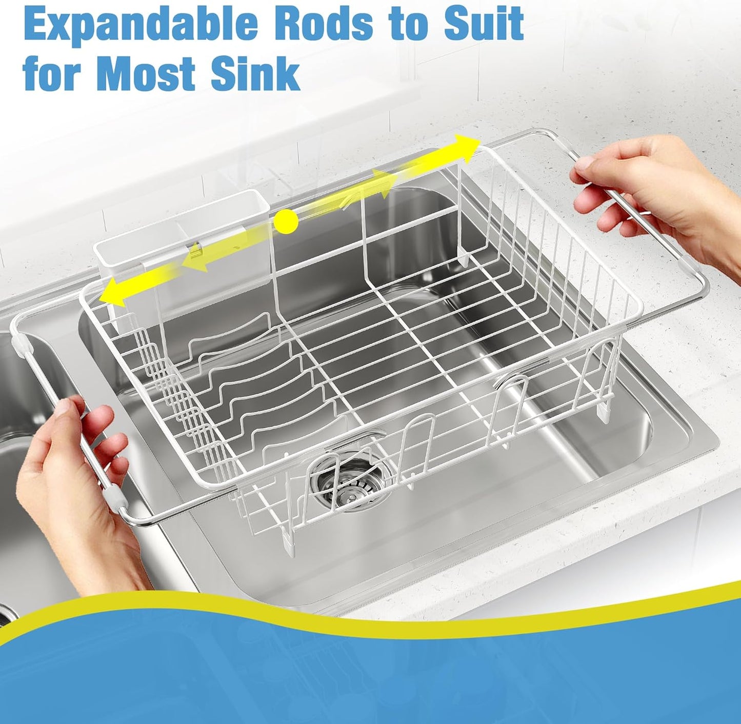 JASIWAY Dish Drying Rack in Sink, Small Dish Drainers for Inside Sink, Over The Sink Dish Racks