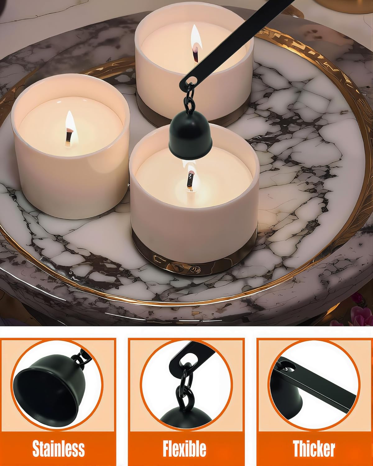 5 in1 Candle Accessory Set with Rechargeable Candle Lighter, Candle Wick Trimmer, Candle Wick