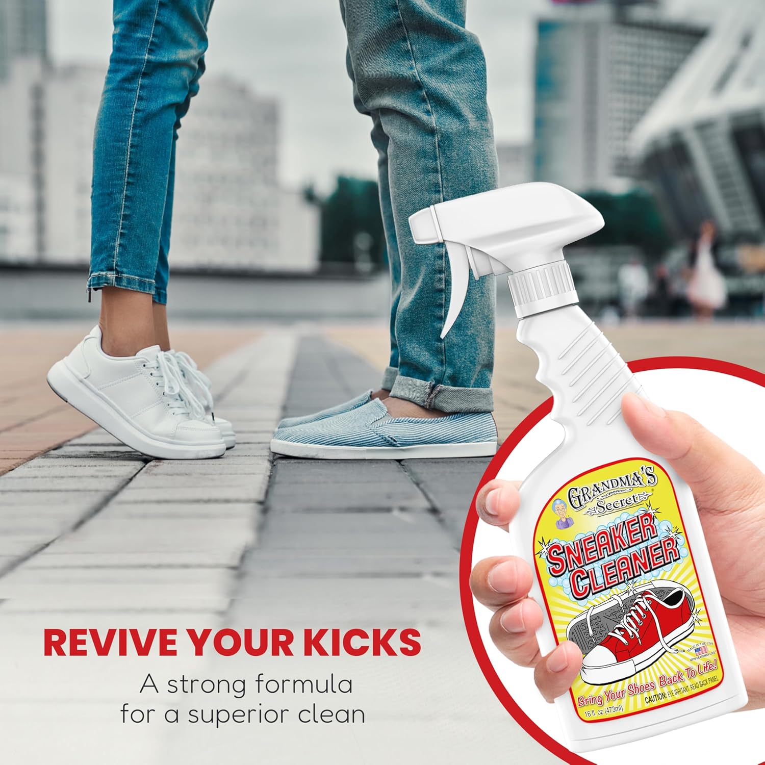 Grandma's Secret Shoe Cleaner - Stain Remover Spray for Rubber, Canvas and Leather - Removes Dirt