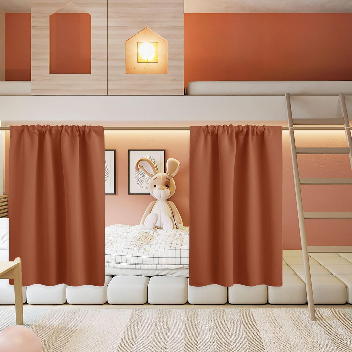 RYB HOME Small Curtains for Door Windows - Blackout Thermal Insulating Drapes for Home Theatre