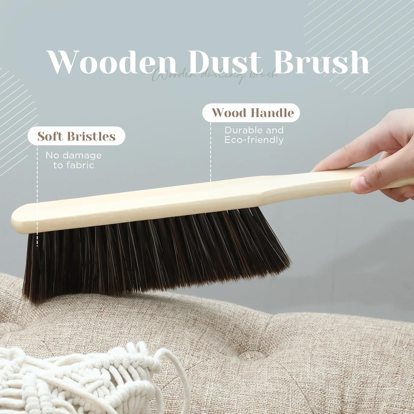 Tioncy 8 Pieces Wooden Dust Brush Bulk Hand Broom Bench Soft Bristle Cleaning Outdoor Furniture