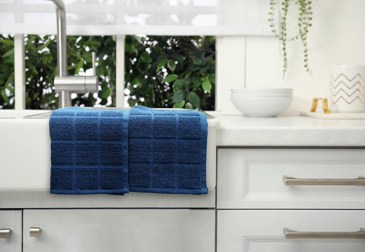 100% Cotton Terry Dish Cloth & Dish Towel, 6 Pack, Super Soft and Absorbent Kitchen Towels, Perfect