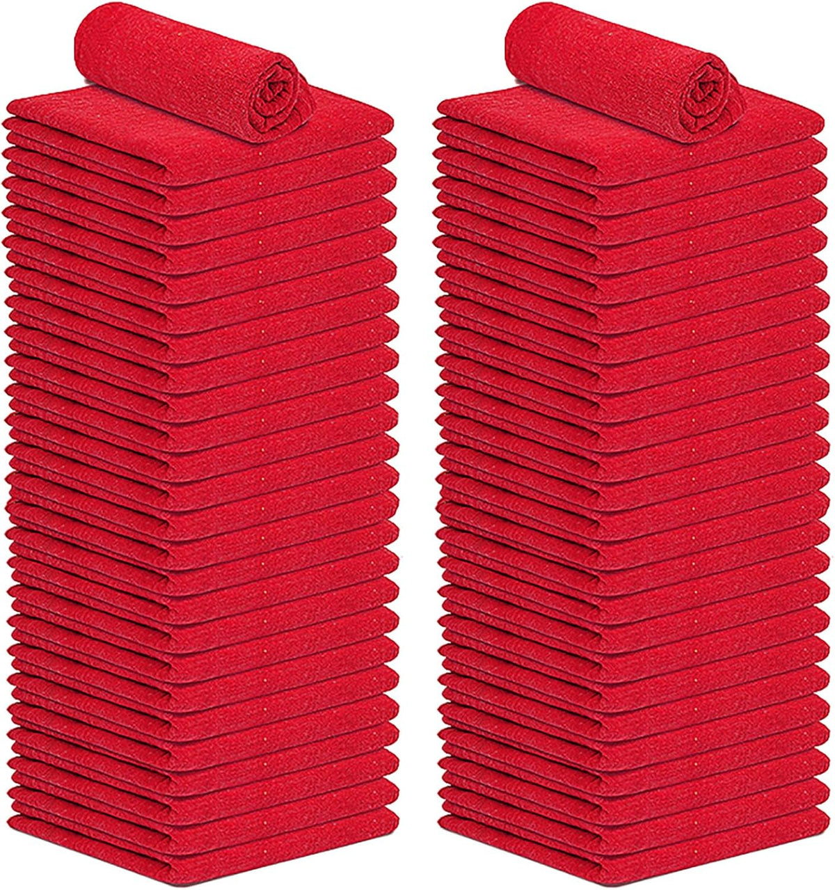 Cotton Shop Towels - Pack of 50 Cleaning Rags 12'' x 14'' - Super Soft and Absorbent Shop Rags for