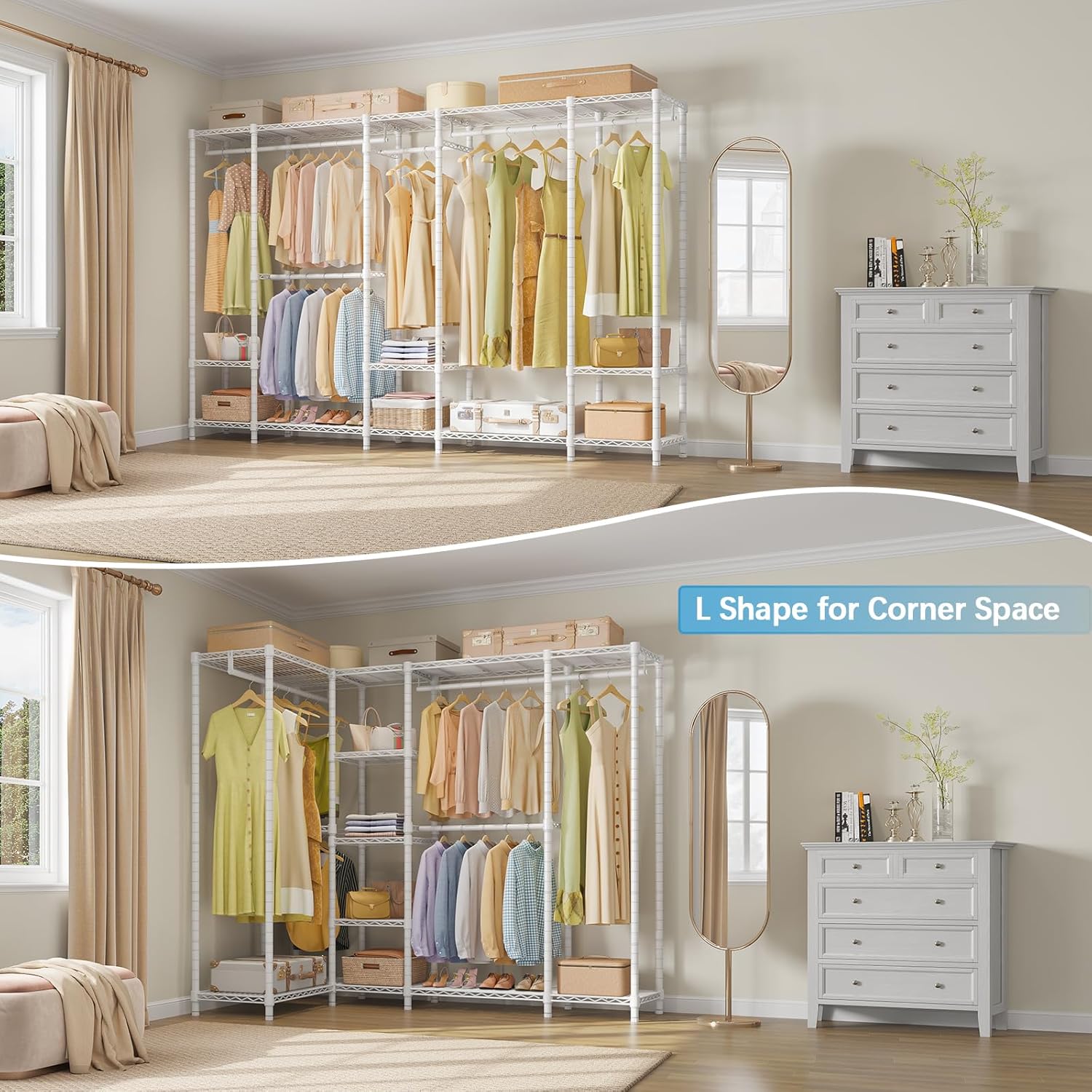 VIPEK V50 Extra Large Portable Closet Rack Bedroom Armoire Freestanding Wardrobe Closet, Heavy Duty