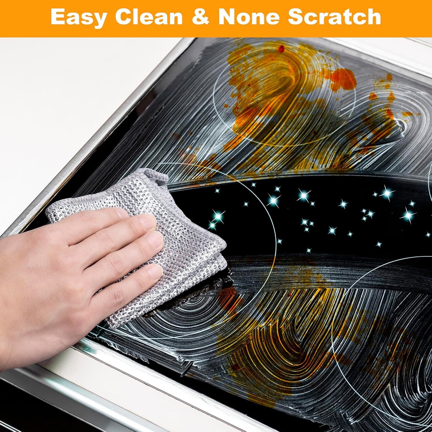 Inkhut Non Scratch Wire Dishcloth, Multipurpose Wire Dishwashing Rag for Wet and Dry