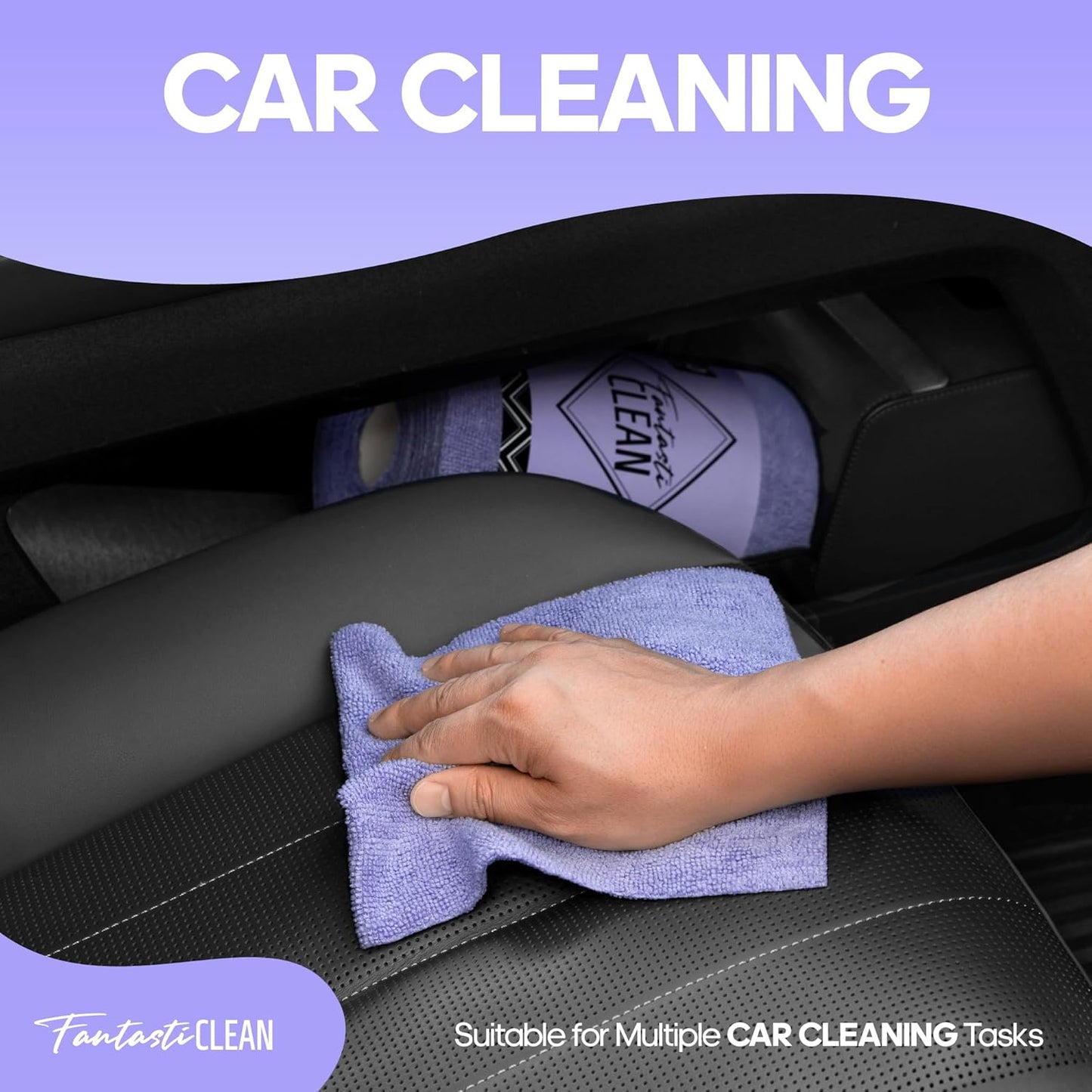 Fantasticlean Microfiber Cleaning Cloth Roll -60 Pack, Tear Away Paperless Towels, 8" x 8"