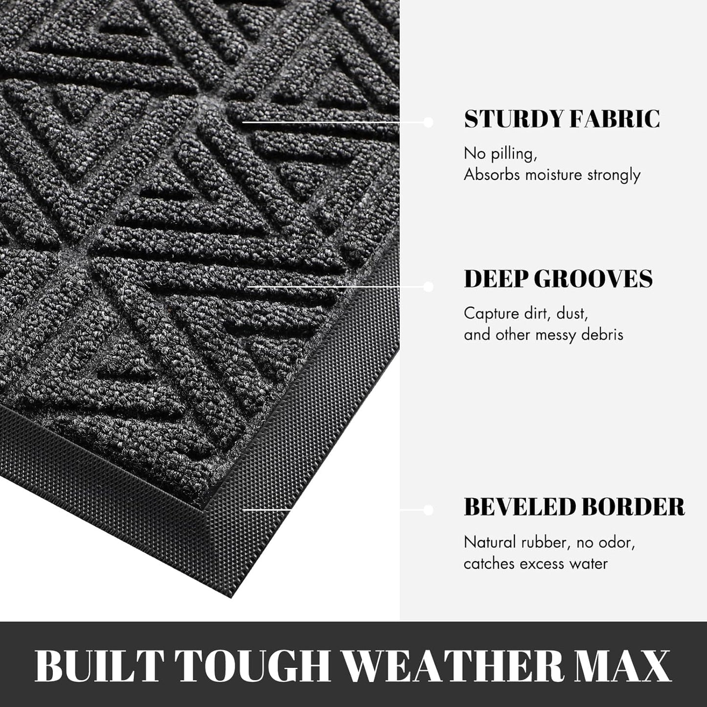 Yimobra Large Door Mat 47x24, All-Weather Waterproof Non-Slip Welcome Matt Outdoor, Heavy Duty Non