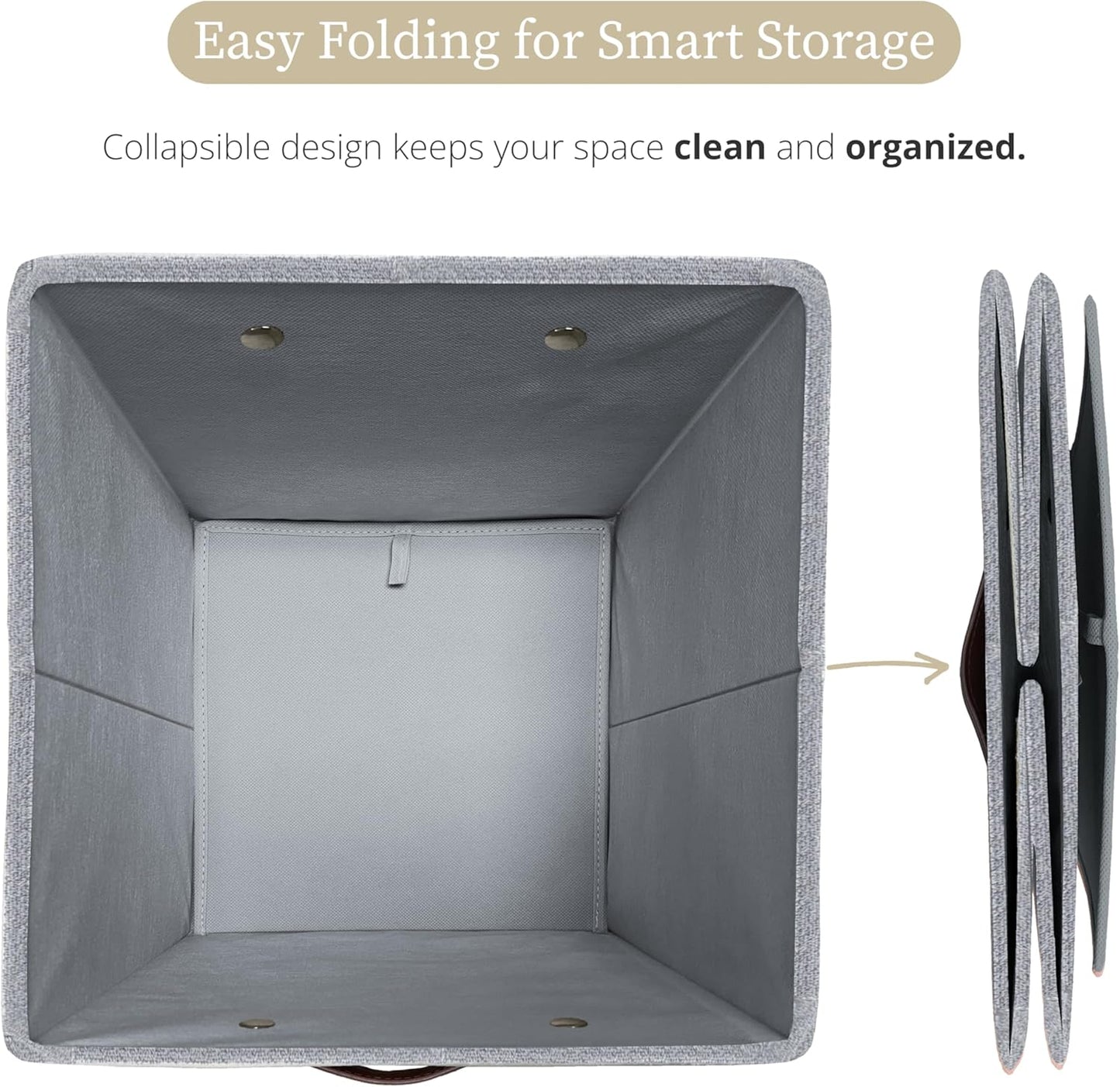 DECOMOMO Storage Bins, Cube Storage Bin with Labels, Fabric Storage Cubes for Shelves (11" / 6pcs