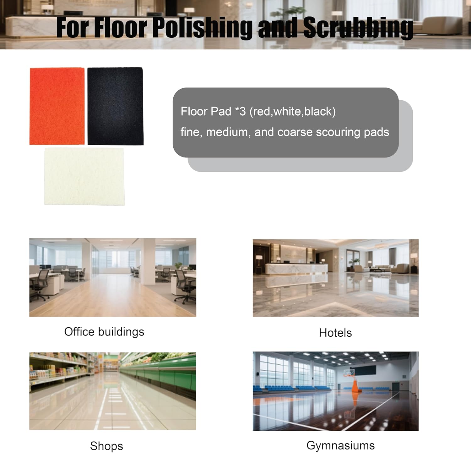 Floor Grinding Scrubber Buffer Polisher Machine Square Chassis Clean Polish Wax Renovate Step