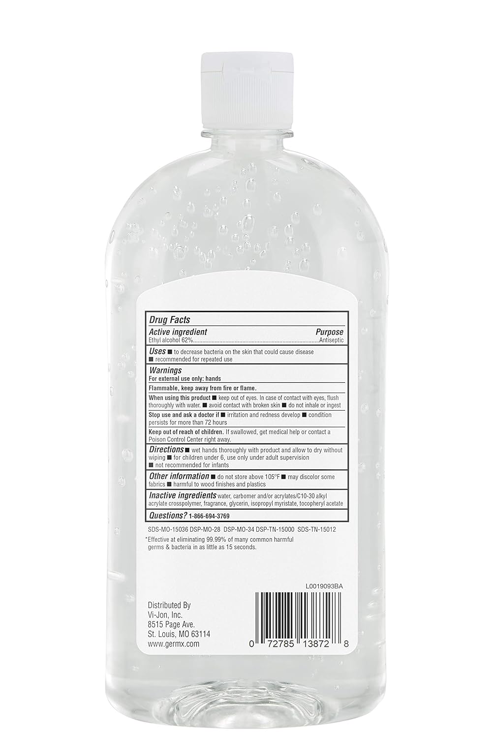 Germ-X Original Hand Sanitizer, Back to School Supplies, Non-Drying Moisturizing Gel with Vitamin