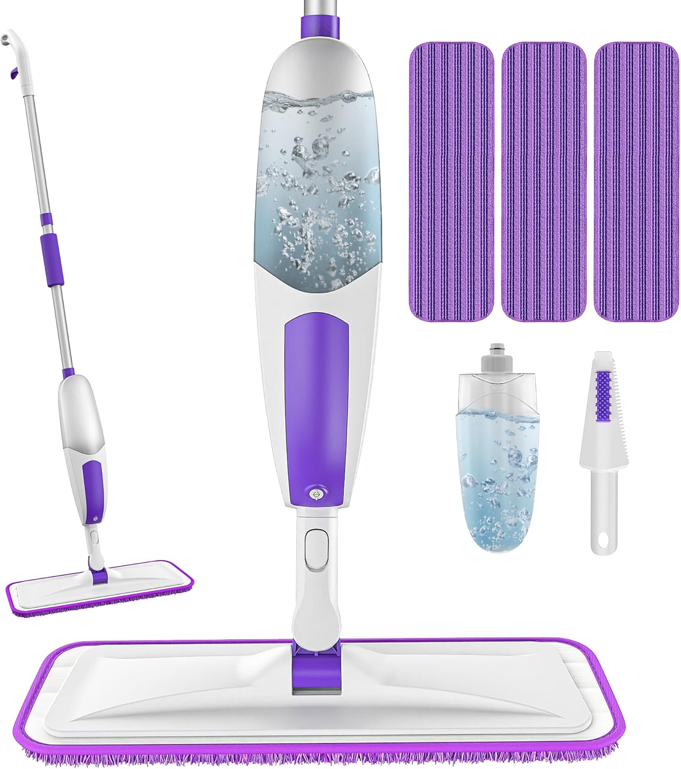 Microfiber Spray Mops for Floor Cleaning - SEVENMAX Dry Wet Floor Mop with Sprayer 3 Washable Pads