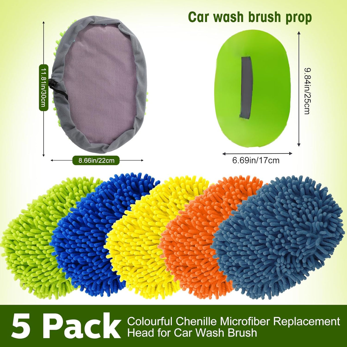 Layhit 5 Pcs Car Wash Mitt Set, Brush Not Included, Microfiber Mitt Cleaning Car Truck Washing