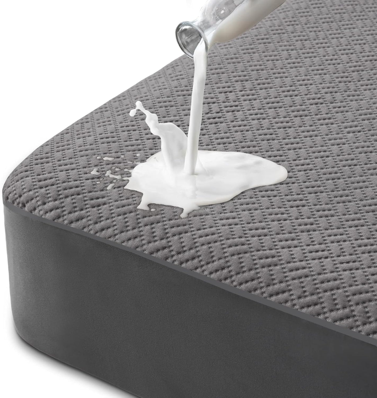 Hanherry 100% Waterproof Mattress Protector Twin XL Size - Grey, Mattress Cover 3D Air Fabric