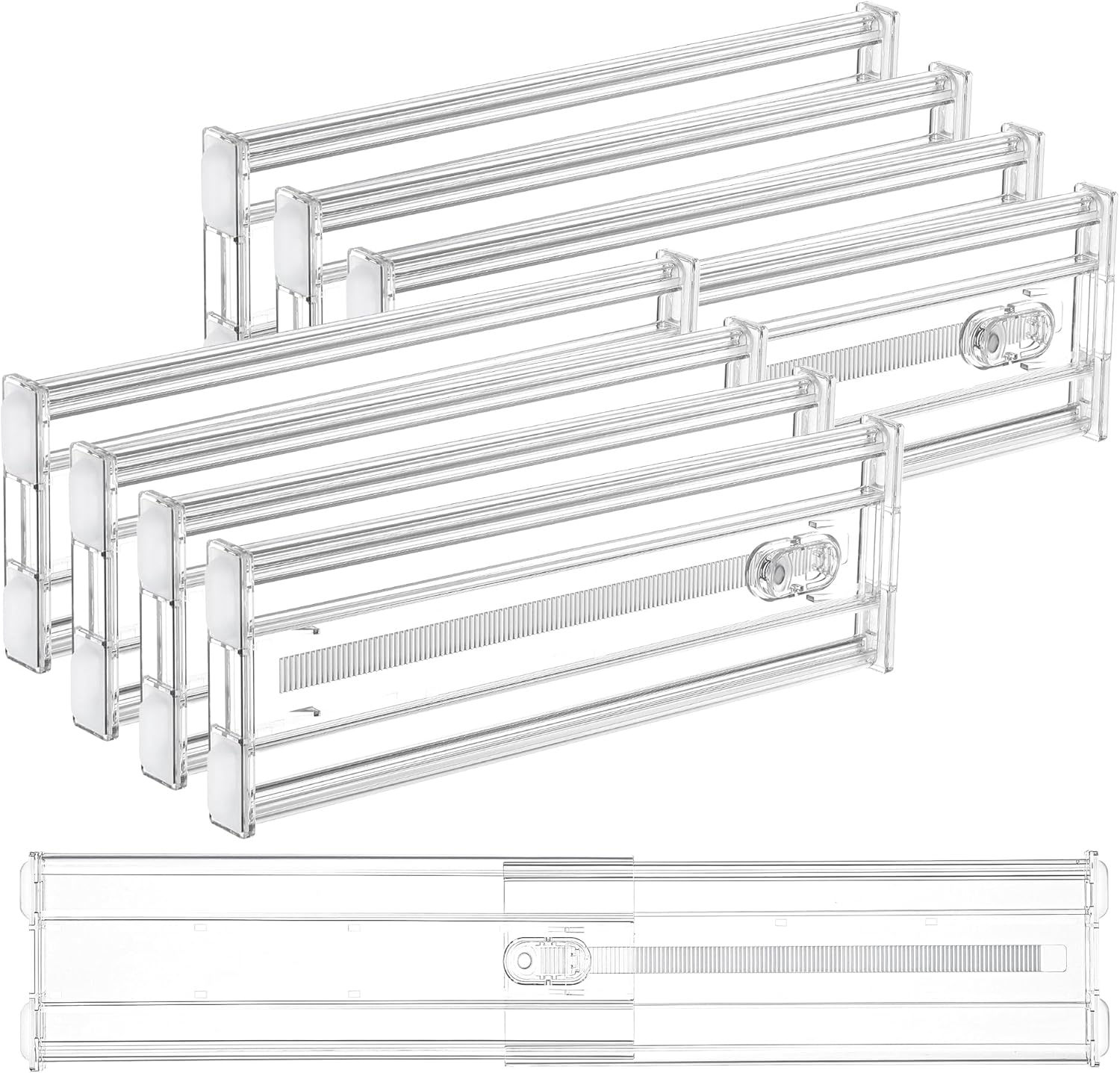 Vtopmart 8 Pack 4" Regular Upgrade Drawer Dividers for Clothes, 12.8"-22.3" Expandable Dresser