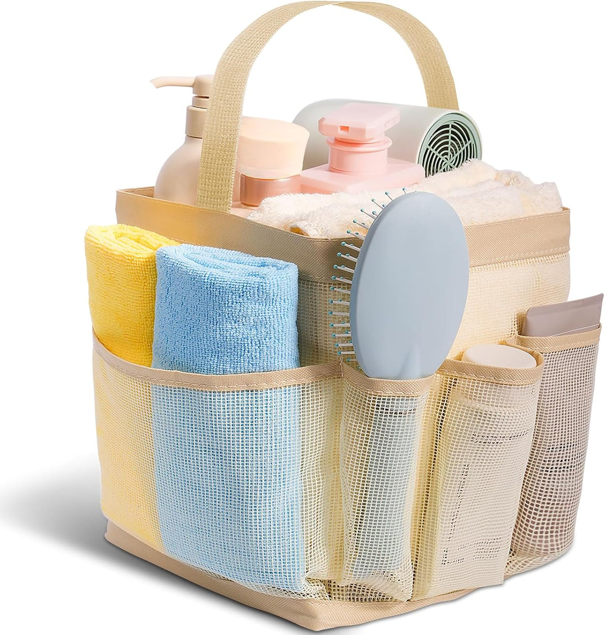 Mesh Shower Caddy for College Dorm Room Essentials for Girls with 9 Pockets,Large-Capacity Shower