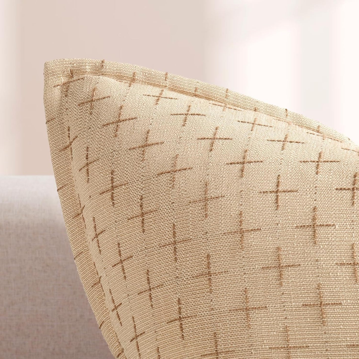ZWJD 12x20 Pillow Covers Set of 2 Soft Polyester Textured Pillow Covers with Stylish Flange Edge