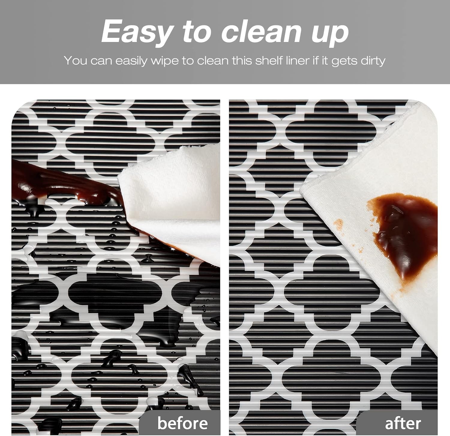 Glotoch Shelf Liners for Kitchen Cabinets 17.5” x 30 ft, Non Slip Drawer Liner, Waterproof Cabinet