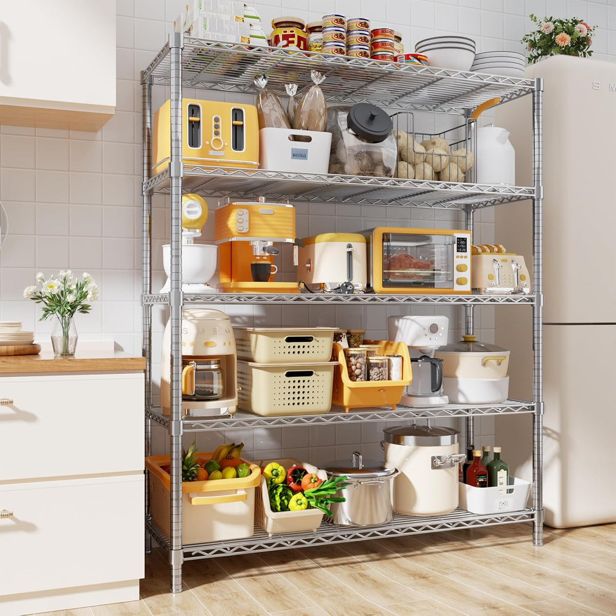 Storage Shelves, 48" L x 20" W x 72" H Heavy Duty Garage Wire Shelving Unit Loads 2000LBS, 5-Tier