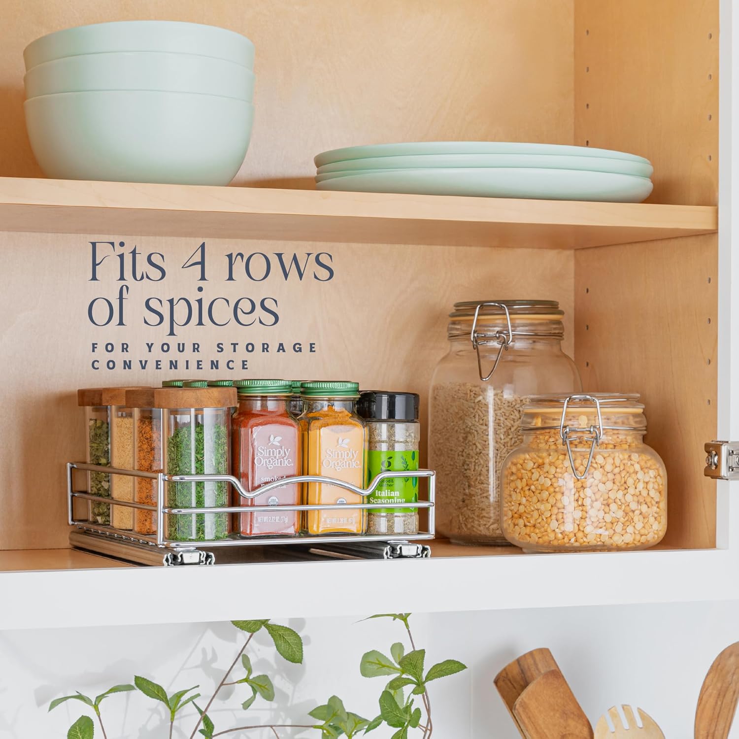 Pull Out Cabinet Organizer for Spices, Cans - Heavy Duty with Lifetime Limited Warranty- Pull Out
