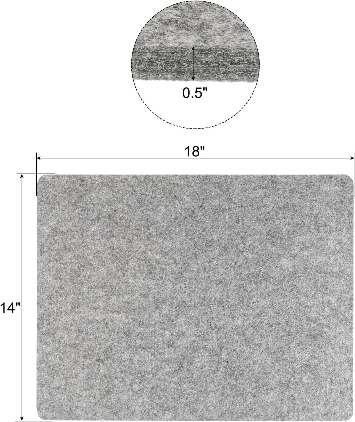 PATIKIL Wool Pressing Mat, 18" x 14" Wool Ironing Pad Blanket 0.5" Thickened Heat Resistant
