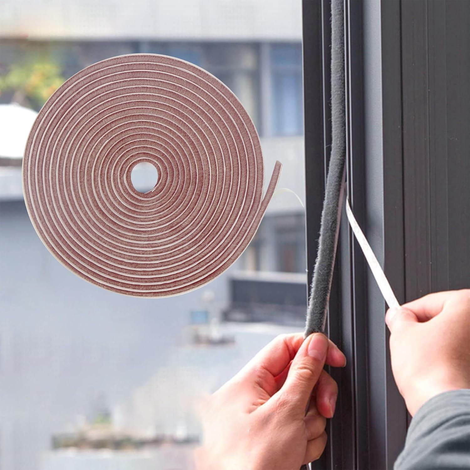 39.4FT Brush Weather Stripping, Neat Pile Self Adhesive Seal Strip for Windows and Door