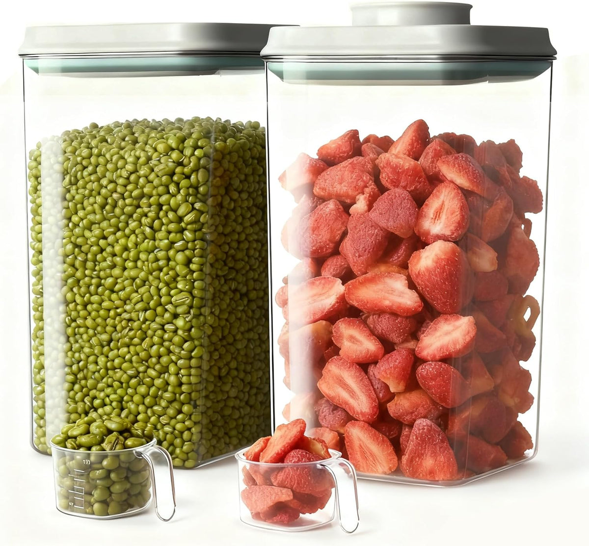 Pop Airtight Food Storage Containers Set with Lids, Large 4.2Qt/4L Food Containers with Scoop