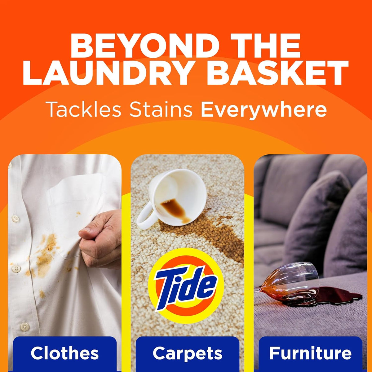 Tide Laundry Stain Remover Spray with Oxi, Travel Stain Remover for Clothes, Carpet, Upholstery