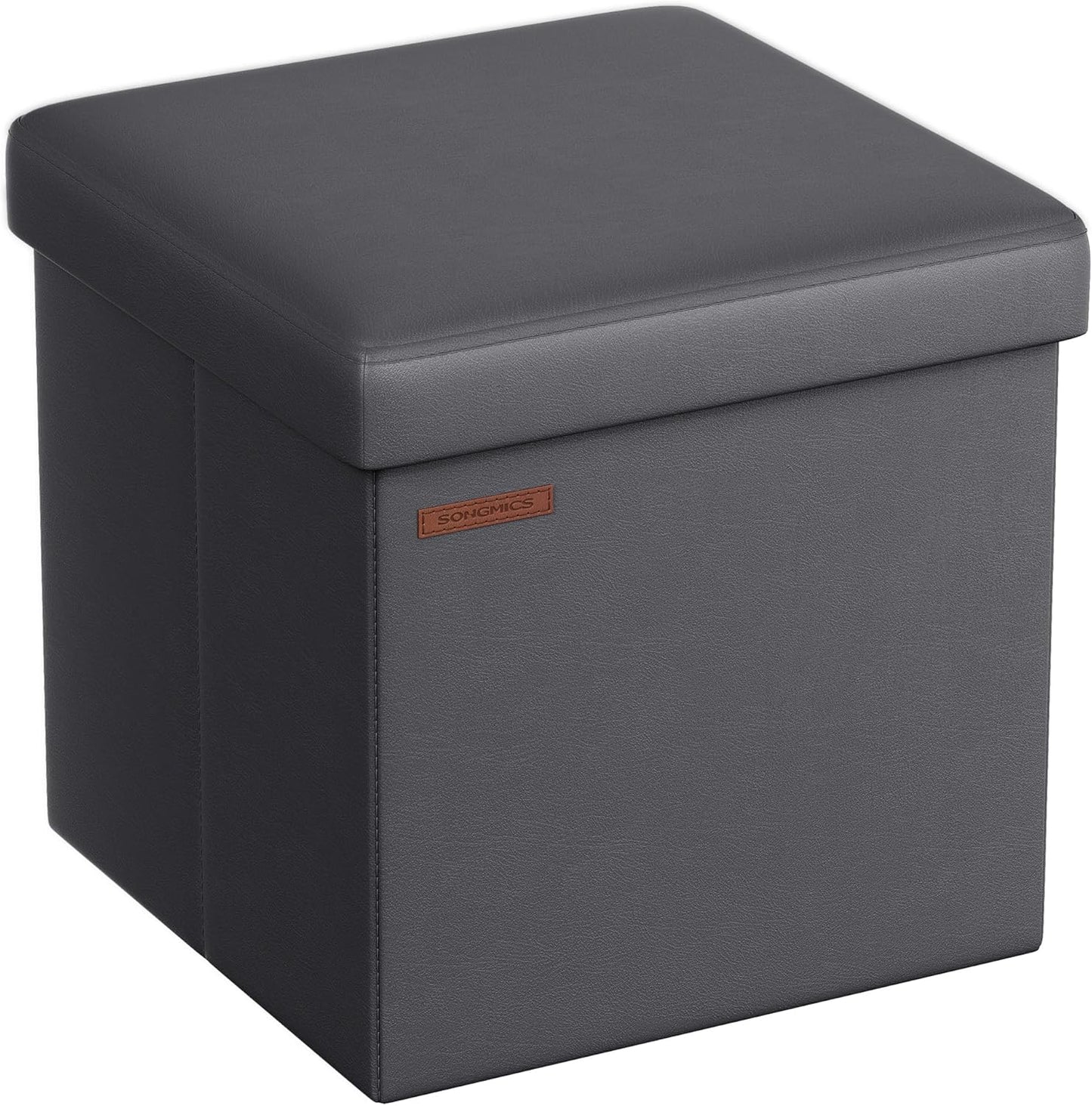 SONGMICS Mazie Collection - 15 Inches Ottoman with Storage, Footstool, Storage Ottoman, Load 660