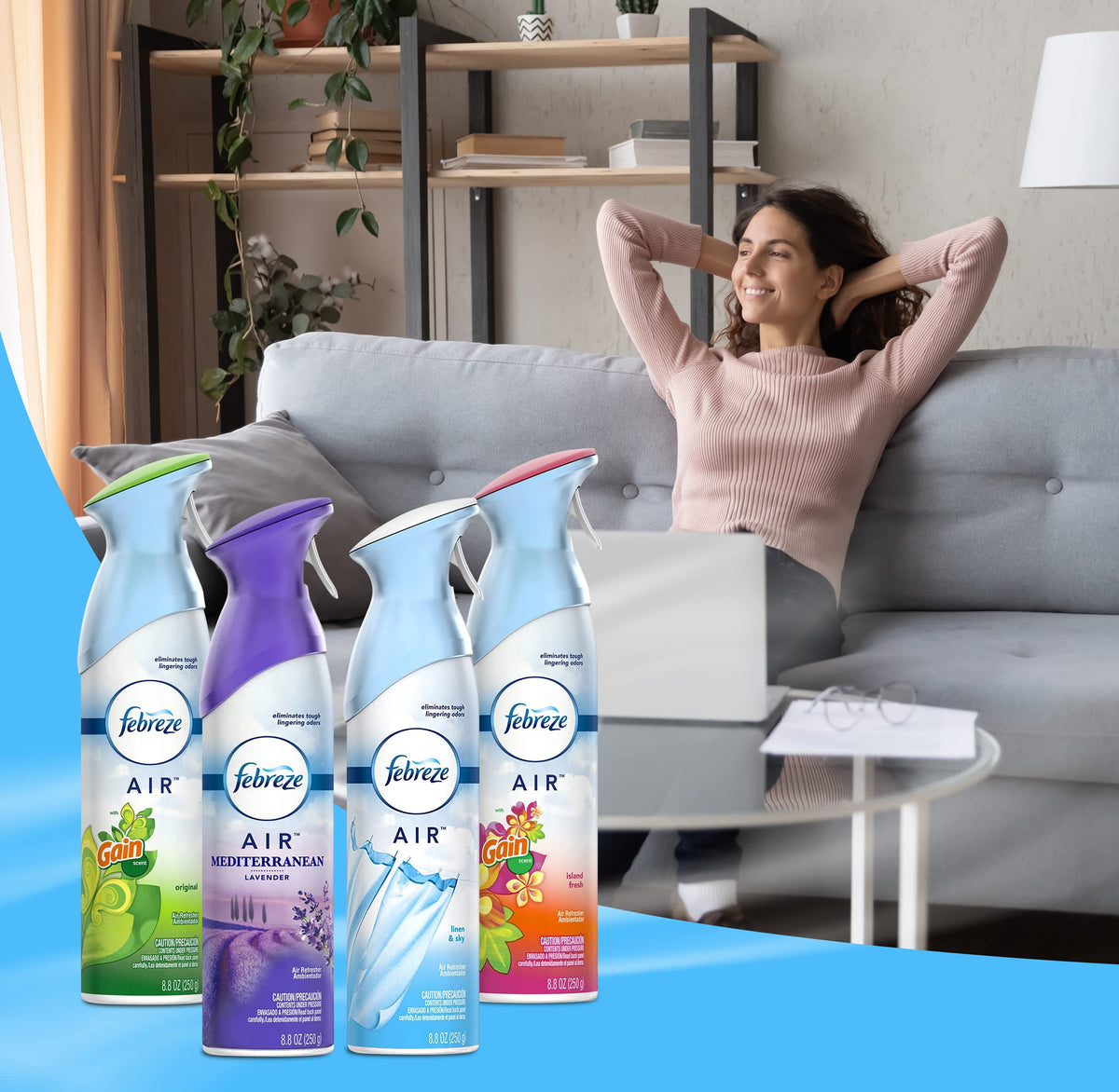 Febreze Air Freshener Odor Eliminator Spray, Assorted Scent Febreze & Bathroom Deodorizer