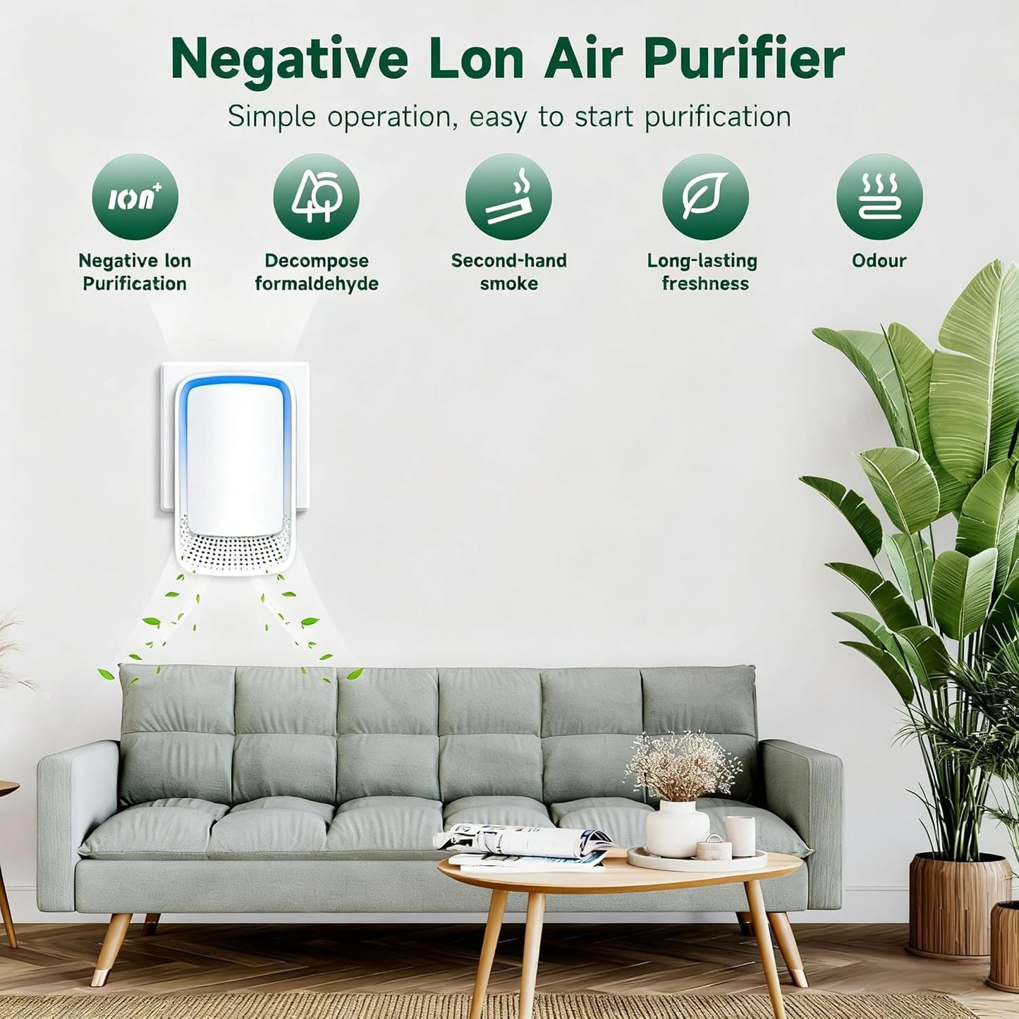 Plug In Air Ionizer Purifier for Home (4 Pack), Negative Ion Generator, Quiet Air Freshener for
