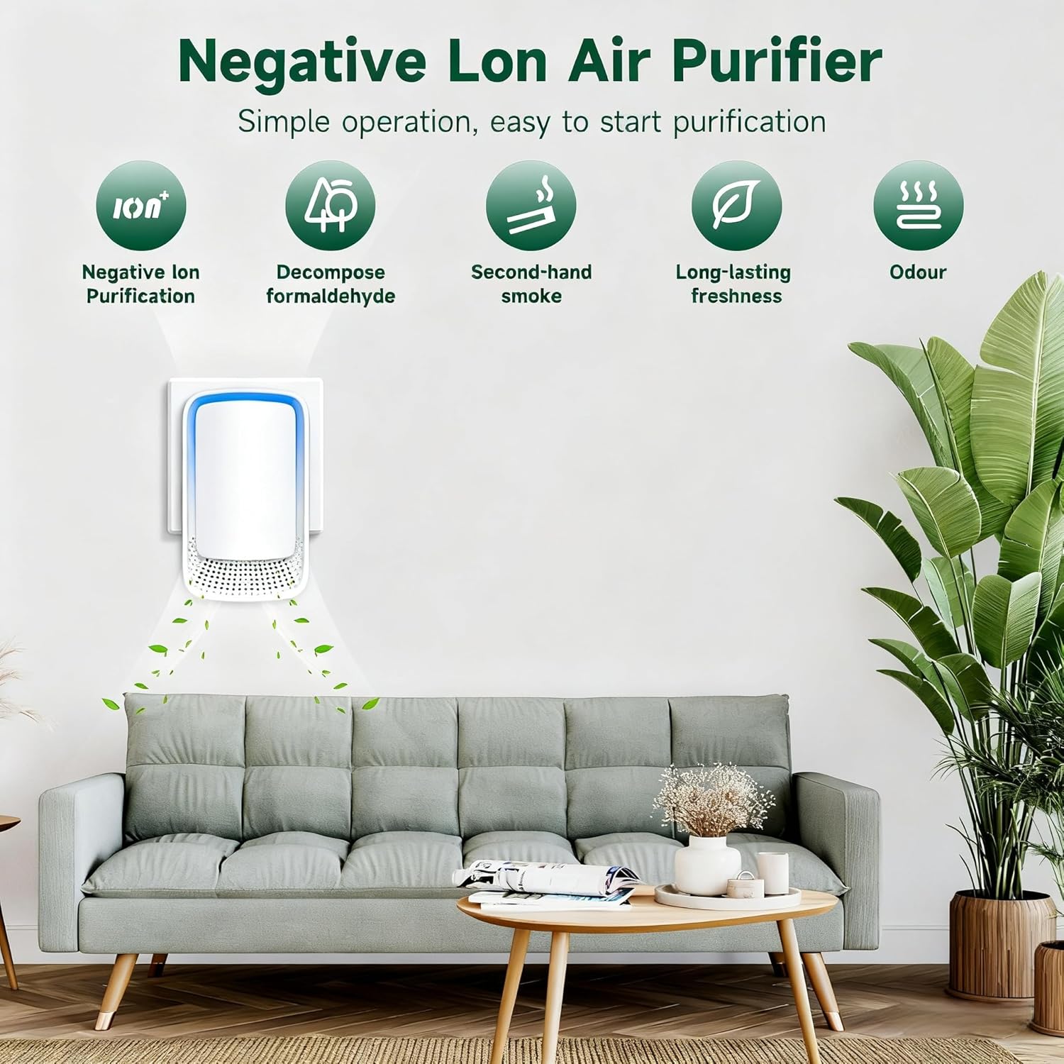 Plug In Air Ionizer Purifier for Home (6 Pack), Negative Ion Generator, Quiet Air Freshener for