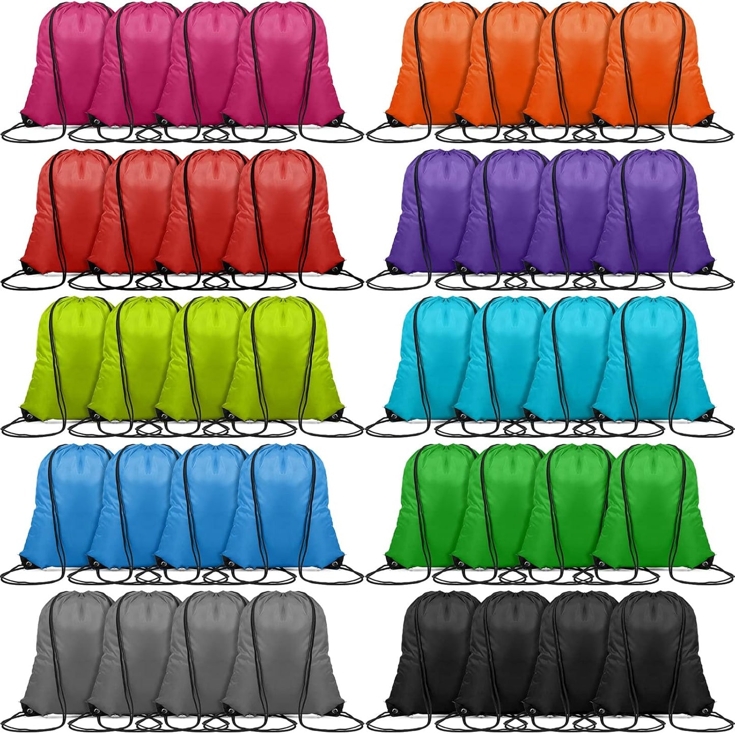 Shappy 100 Pieces Drawstring Bag Gym Portable String Sack Backpacks Polyester Blank Cinch