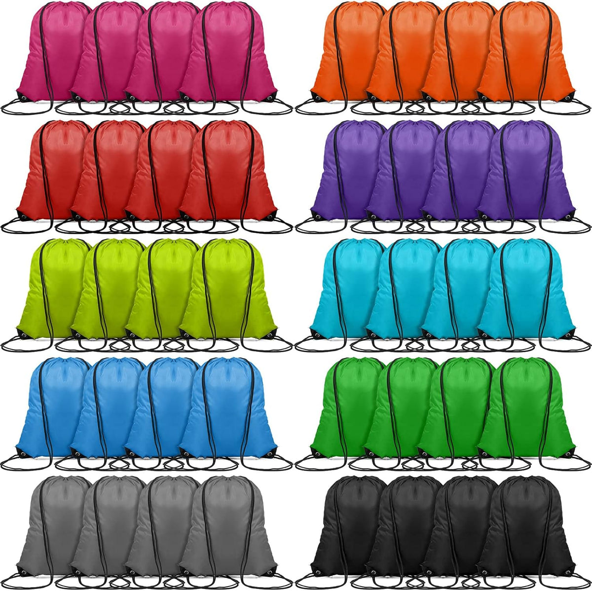 Shappy 100 Pieces Drawstring Bag Gym Portable String Sack Backpacks Polyester Blank Cinch