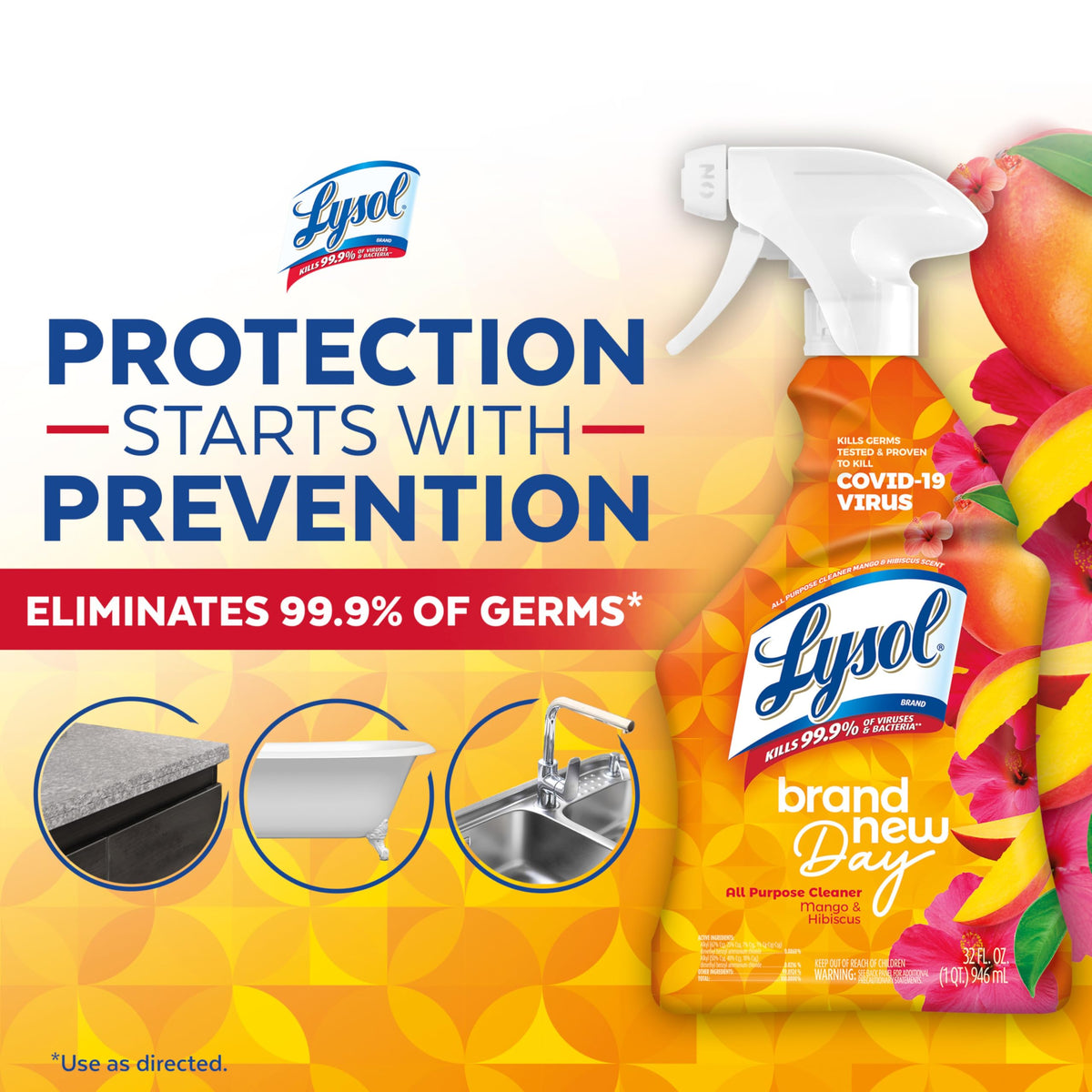 LYSOL Bathroom Cleaner Spray, Mango & Hibiscus Scent, 32oz – view 5