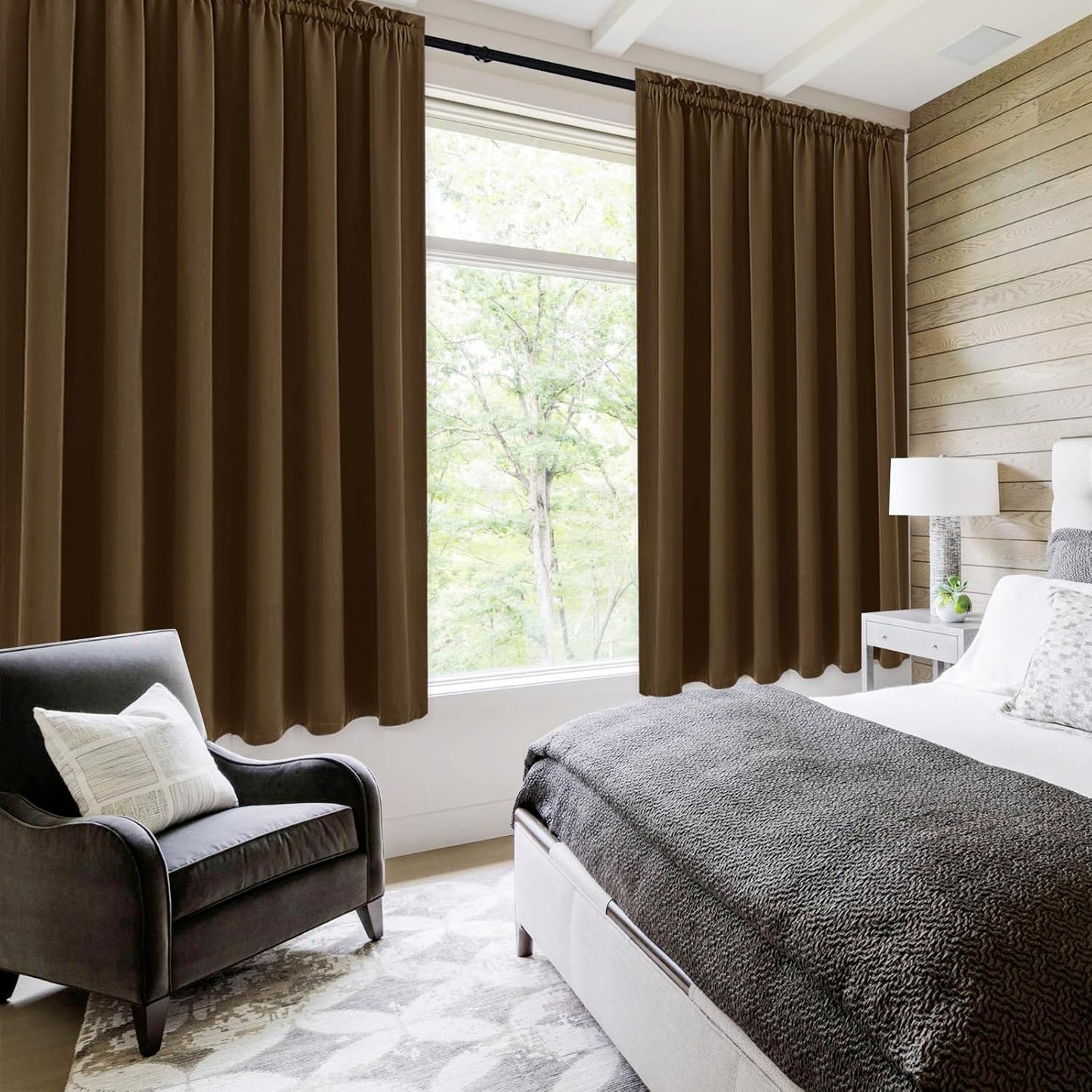 DWCN Blackout Curtains for Living Room Thermal Insulated, Energy Saving & Noise Reducing Bedroom