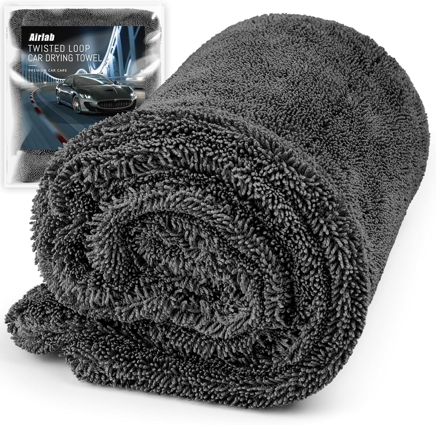Airlab Car Drying Towel Microfiber Towels for Cars 1200 GSM Wash Auto Detailing Supplies Twist Pile