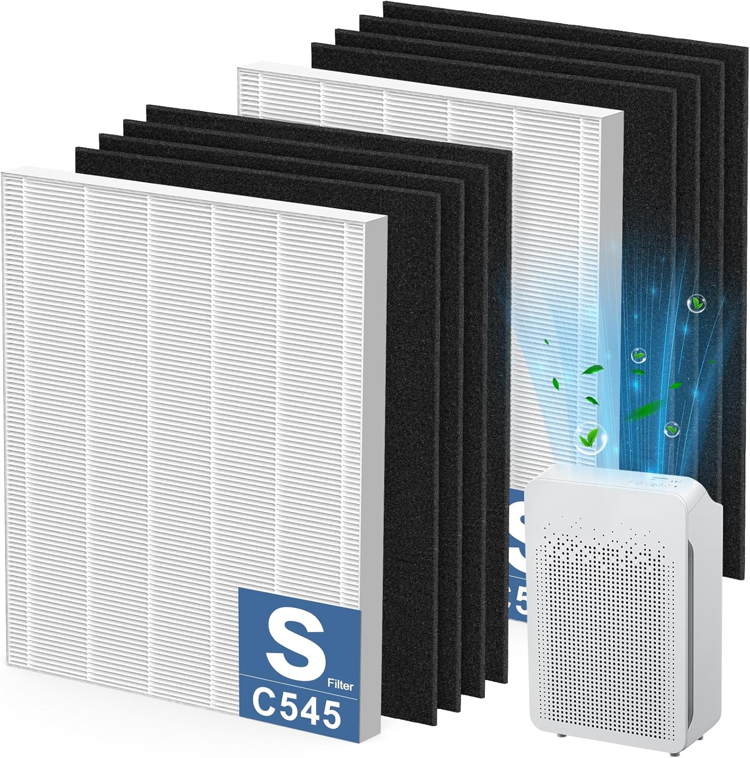 2 Pack C545 HEPA Replacement Filter S Compatible with Winix C545 Air Purifier, Replaces Part