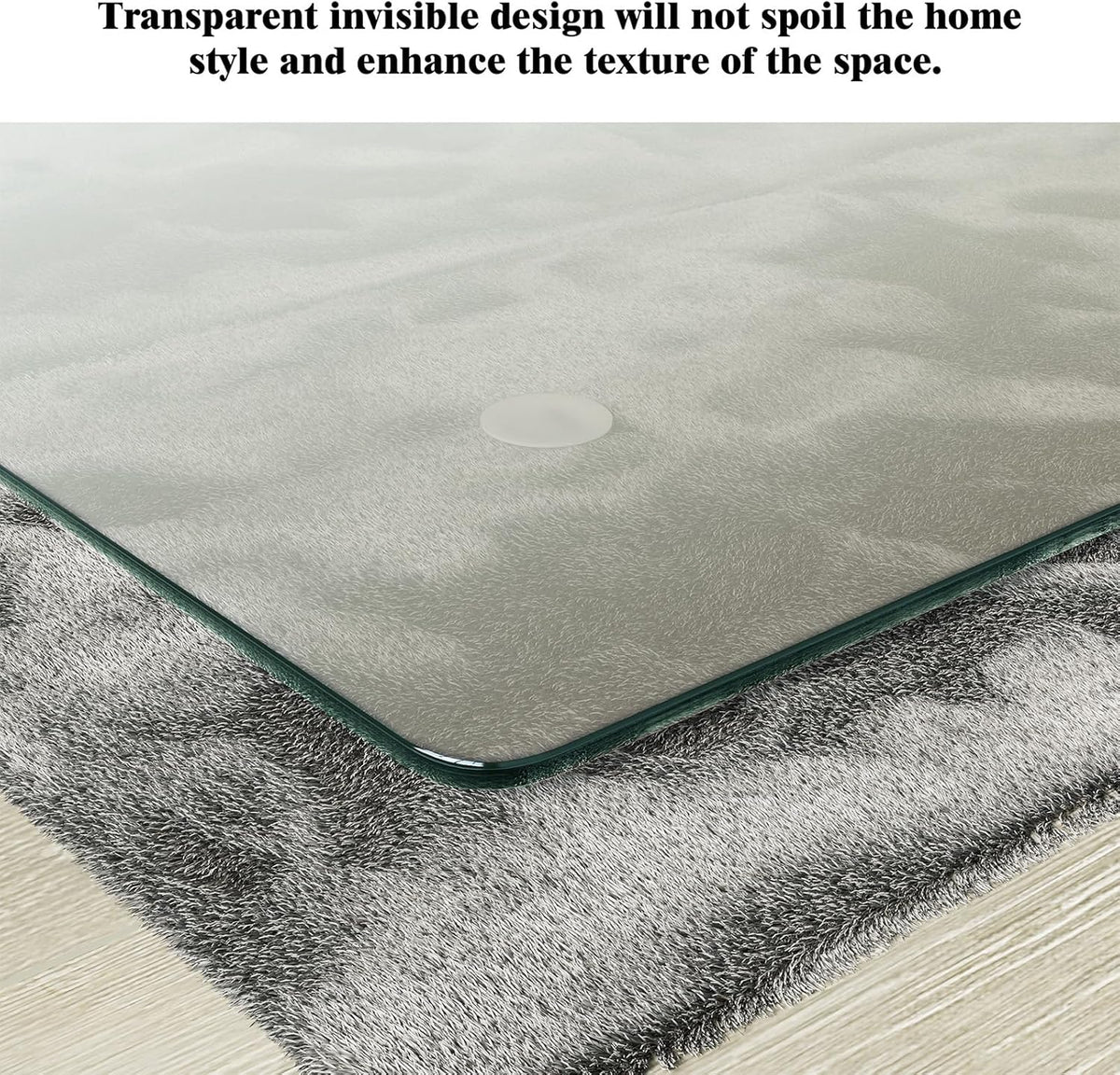 Koonmi Tempered Glass Chair Mat for Hardwood Floors & Carpets, 46" x 55“ Transparent Heavy Duty