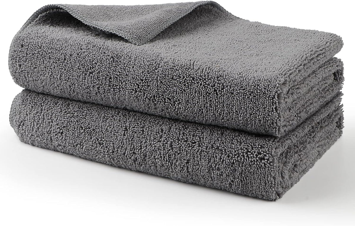 HOMEXCEL Professional Large Microfiber Car Drying Towels 2 Pack, Lint Free, Scratch Free, Highly