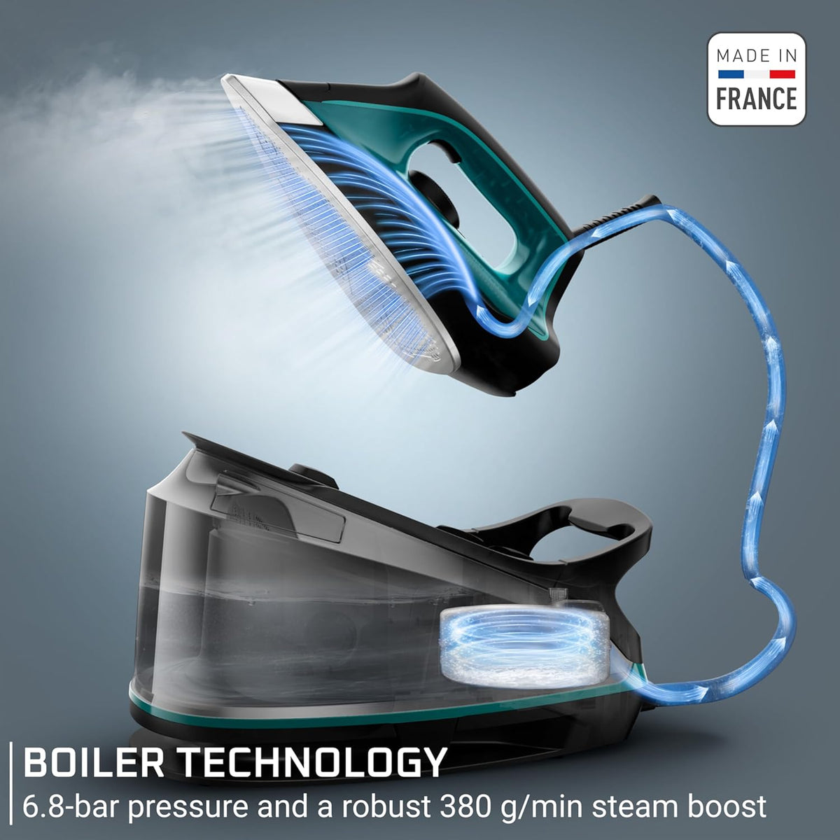 Rowenta Iron for Clothes, High Pressure Steamer Iron with Boiler System, 400 Steam Holes, Vertical