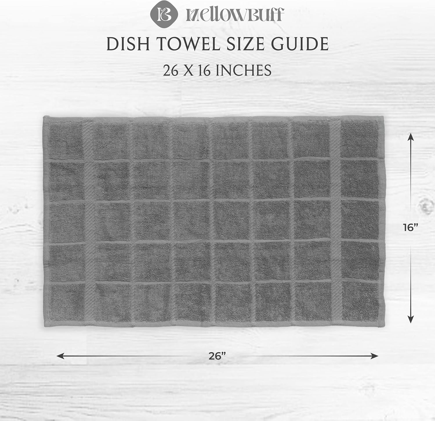100% Cotton Terry Dish Cloth & Dish Towel, 6 Pack, Super Soft and Absorbent Kitchen Towels, Perfect