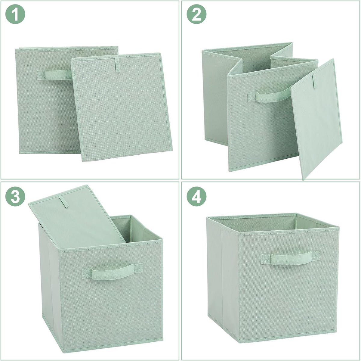 Stero 13x13x13 Inch Fabric Storage Bins 6 Pack Fun Colored Storage Cubes with Handles Foldable Cube
