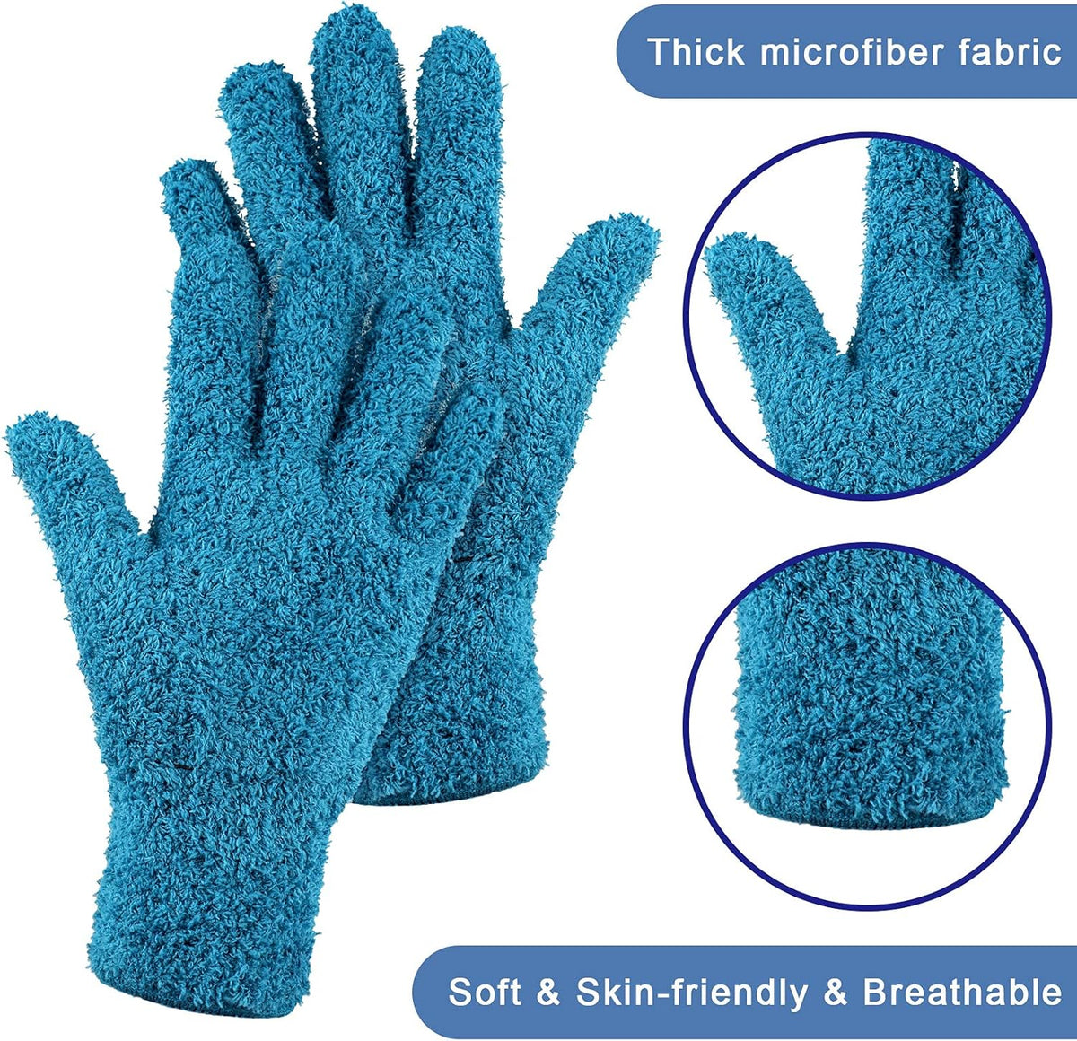 Patelai 3 Pairs Microfiber Plant Dusting Gloves Leaf Cleaning Gloves for Indoor Plants, Blinds