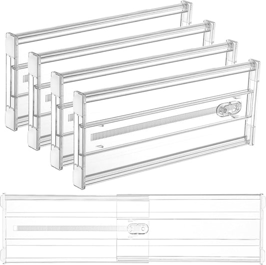 Vtopmart 4 Pack 6" Tall Upgrade Drawer Dividers for Big and Deep Drawer, 12.8"-22.3" Adjustable