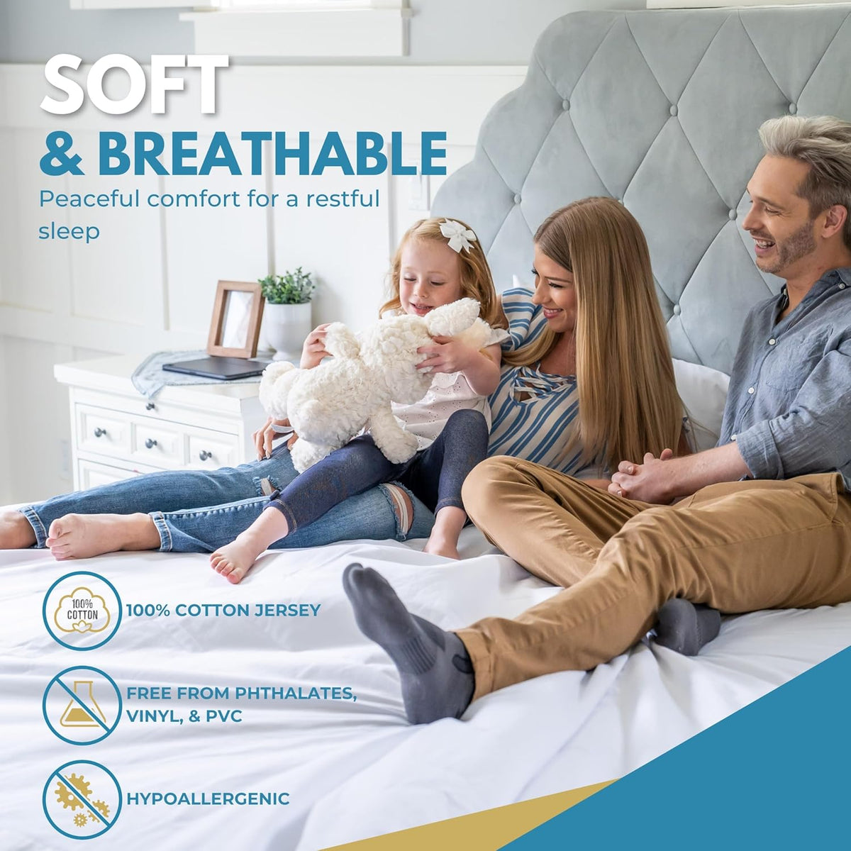 King Size 78x80” Premium Waterproof Zippered Mattress Encasement, 100% Cotton, Hypoallergenic, Six